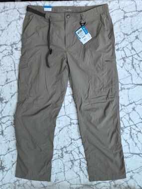 Columbia PFG Fishing Cargo Pants NWT Men’s L W Taupe Multi Pockets